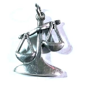 NEW .925 Sterling Silver Zodiac Libra Scale Pendant Charm!